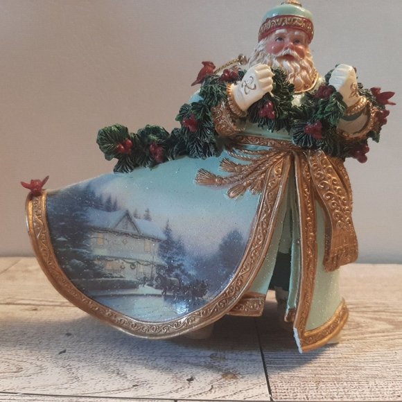 2003 Bringing Home the Tree Thomas Kinkade Old World Santas Ornament AS IS Read - Picture 2 of 15
